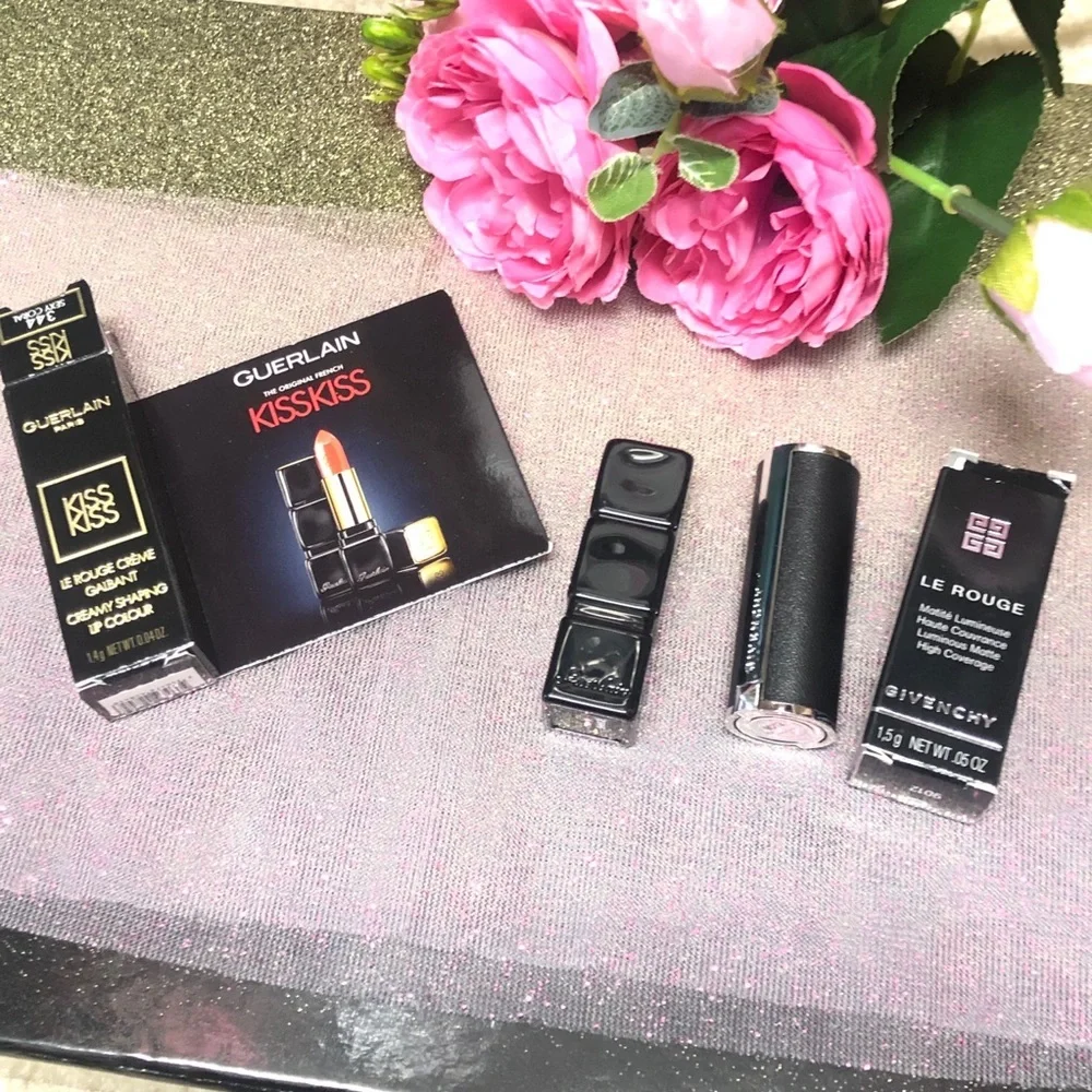 💋 Guerlain KISSKISS + Givenchy LIPSTICK + GIVENCHY LE ROUGE LIPSTICK 304